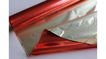 Полисилк металл. двусторонний красный-золото Р 100см, метр