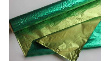 Полисилк металл. двусторонний оливковый-зелёный 100см, метр