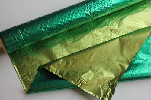 Полисилк металл. двусторонний оливковый-зелёный 100см, метр