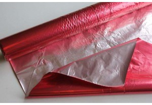 Полисилк металл. двусторонний вишнёвый-св.розовый 100см, метр