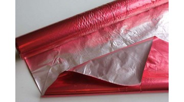 Полисилк металл. двусторонний вишнёвый-св.розовый 100см, метр