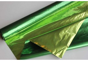 Полисилк металл. двусторонний зелёный-салатовый Р 100см, метр