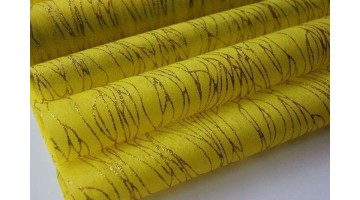 Фетр с рисунком полоски жёлтый 50см, метр