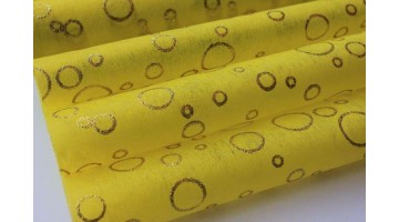 Фетр с рисунком пузыри жёлтый 50см, метр