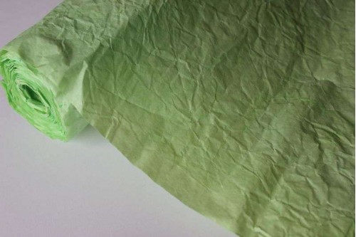 Жатая бумага эколюкс Астрид светло-зелёная 70см х 5м, рулон
