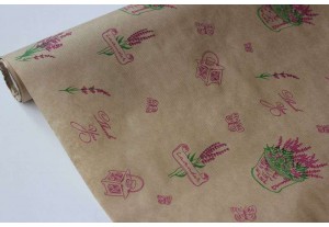 Крафт бумага Лаванда фуксия-салатовая 40гр/м2 70см, рулон