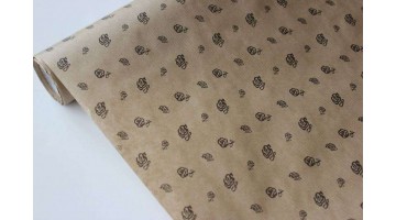 Крафт бумага Розы маленькие чёрная 40гр/м2 70см, рулон