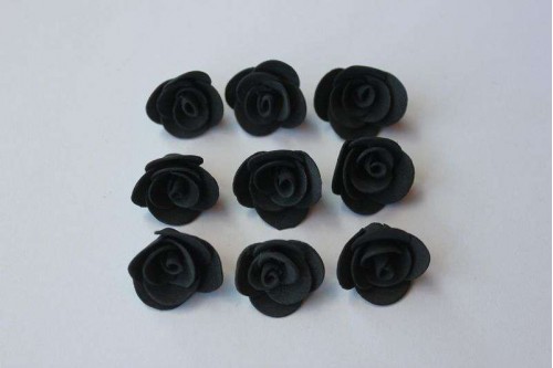 Цветы из фоамирана Роза чёрная 1,5см, 12 шт