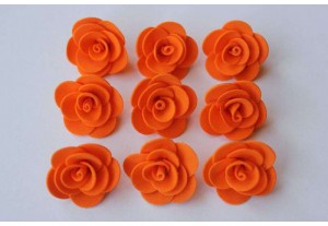 Цветы из фоамирана Роза оранжевая 2,5см, 12 шт