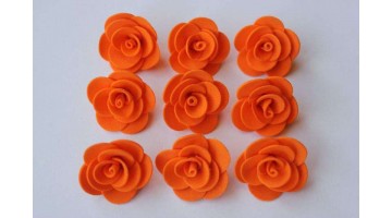 Цветы из фоамирана Роза оранжевая 2,5см, 12 шт