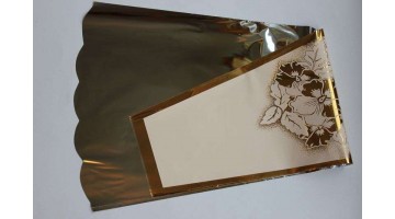 Упаковка для цветов пакет конус Супер 36/80см золотой, шт