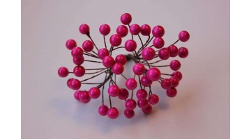 Ягоды глянцевые фуксия 8мм, связка 40 шт