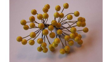 Ягоды глянцевые жёлтые 8мм, связка 40 шт