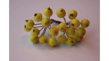 Ягоды в сахаре жёлтые 12мм, связка 40 шт