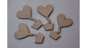 Заготовка из фанеры топиарий Сердце 10см, шт