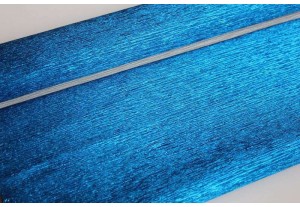 Гофрированная бумага металл 805 синяя, рулон