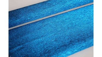 Гофрированная бумага металл 805 синяя, рулон