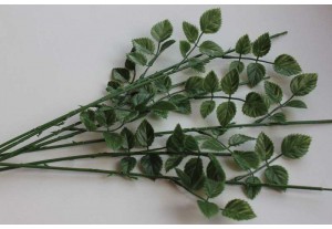 Искусственная зелень Стебель розы с пластиковыми листьями, шт