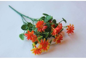 Искусственные цветы Букет полевых цветов Ромашки оранжевые 33см, шт