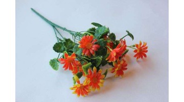 Искусственные цветы Букет полевых цветов Ромашки оранжевые 33см, шт