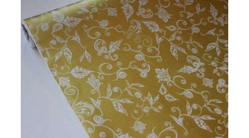 Крафт бумага Сказочная гжель золото 40гр/м2 70см, рулон