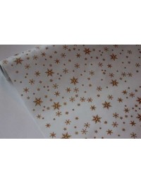 Крафт бумага Снежинки NEW золото 40гр/м2 70см, рулон