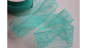 Кружево капрон бирюзовое, 45мм*13м 