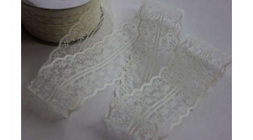 Кружево капрон молочное, 45мм*13м 