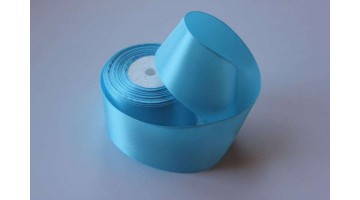 Атласная лента голубая, 50мм*23м