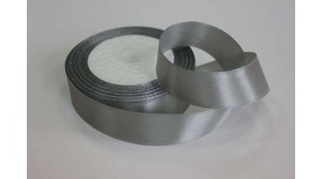 Атласная лента серая, 25мм*23м