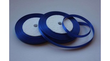 Атласная лента синяя, 6мм*23м