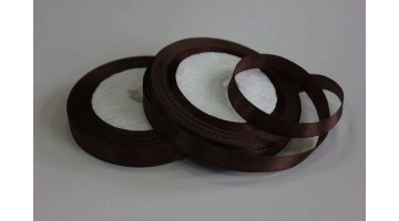 Атласная лента шоколадная, 12мм*23м
