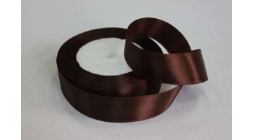 Атласная лента шоколадная, 25мм*23м