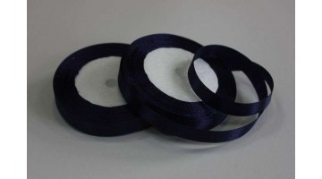 Атласная лента тёмно-синяя, 12мм*23м