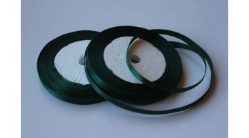 Атласная лента тёмно-зелёная, 6мм*23м