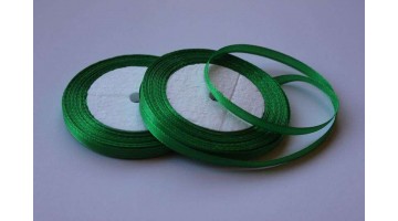 Атласная лента зелёная, 6мм*23м