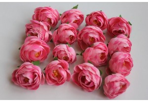 Искусственные цветы Бутон камелии розовый ткань 35мм, шт