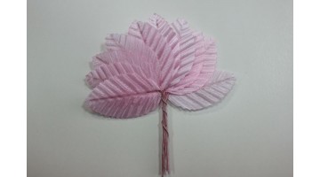 Листья тканевые на проволоке розовые, 5*3 см, 10 шт