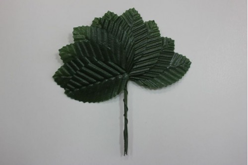 Листья тканевые на проволоке зелёные, 5*3 см, 10 шт