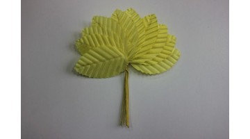 Листья тканевые на проволоке жёлтые, 5*3 см, 10 шт