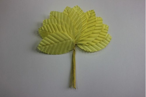 Листья тканевые на проволоке жёлтые, 5*3 см, 10 шт