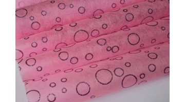 Фетр с рисунком пузыри розовый 50см, метр