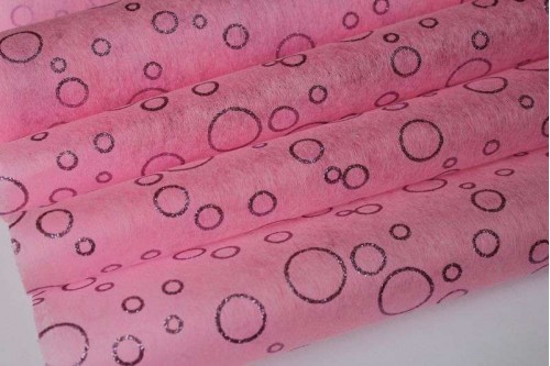 Фетр с рисунком пузыри розовый 50см, метр
