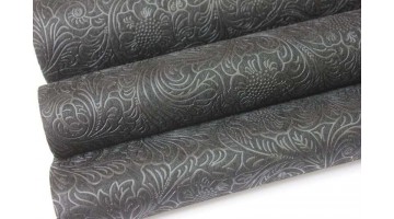 Фетр с тиснением Розы чёрный 50см*5м, рулон