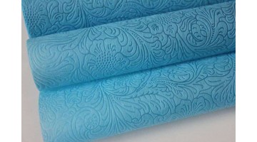 Фетр с тиснением Розы голубой 50см*5м, рулон