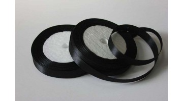 Атласная лента чёрная, 12мм*23м