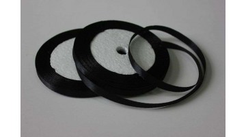 Атласная лента чёрная, 6мм*23м