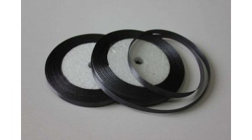 Атласная лента тёмно-серая, 6мм*23м