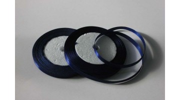 Атласная лента тёмно-синяя, 6мм*23м