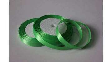 Атласная лента зелёное яблоко, 12мм*23м